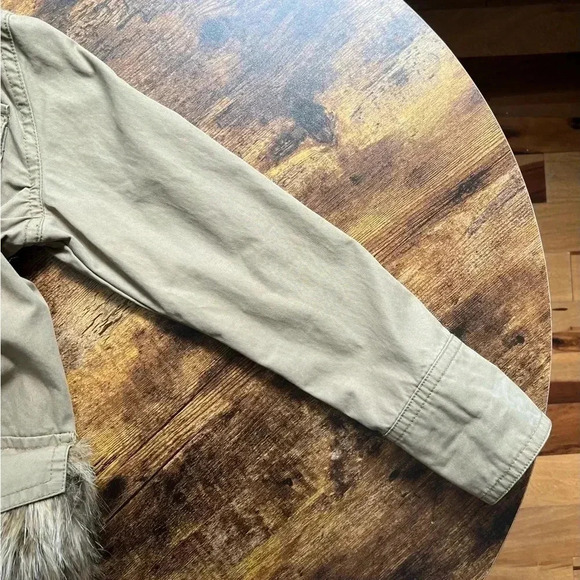 Anthropologie | Saskia army green faux fur trimmed utility jacket. Size: XS - Picture 13 of 16